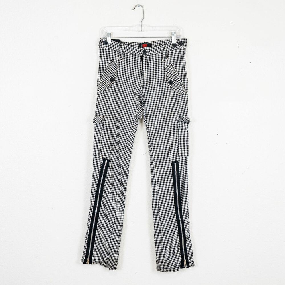 TRIPP NYC Gingham Check Cargo pants with strap ans zippers size 5
